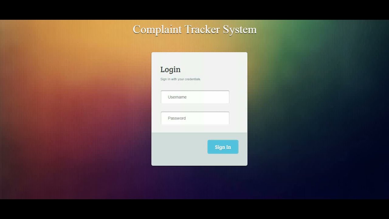 Complaint Tracker System Software Demo Web Application