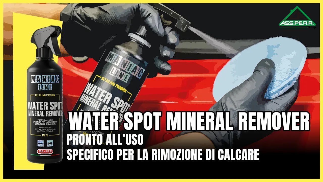 WATERSPOT MINERAL REMOVER   Specifico per la rimozione di macchie di calcare dell'auto   ManiacLine