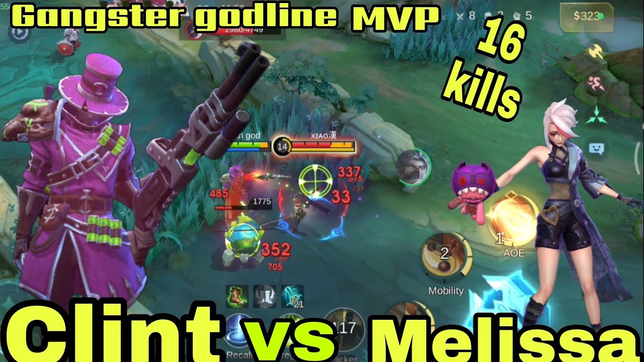 MVP Clint vs Melissa! 🤠 16 Kills Gangster Godline Push | Ranked WIN | MLBB 🔥@chiragdhorajiya6076 