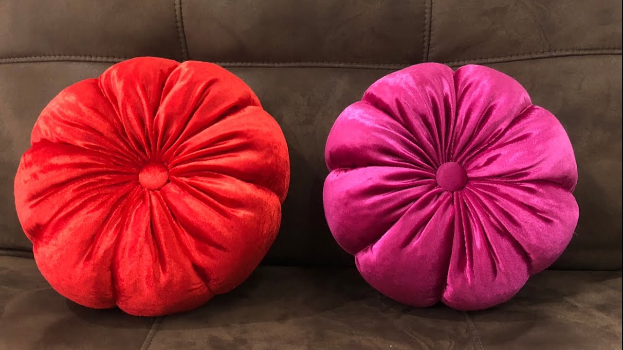DIY Velvet Fabric Cushion. หมอนฟักทอง จากผ้ากำมะหยี่