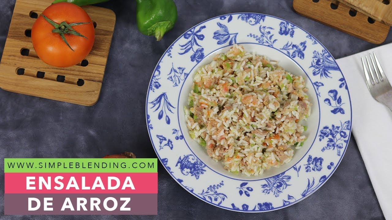 ENSALADA DE ARROZ CON PIMIENTO, CEBOLLA Y TOMATE | Arroz en ensalada | Arroz con verduras