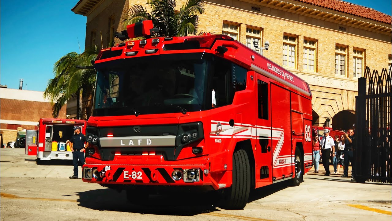 Новая полностью электрическая пожарная машина LAFD 82 (Голливуд)