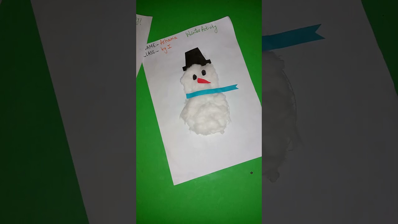 Winter Activity for kids / snow man / used cotton #winteractivity #kids