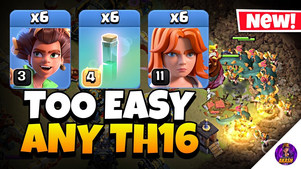 NEW META TH16 Root Rider Valkyrie Attack is INSANE | Best TH16 Attack Strategy in Clash of Clans 🔥