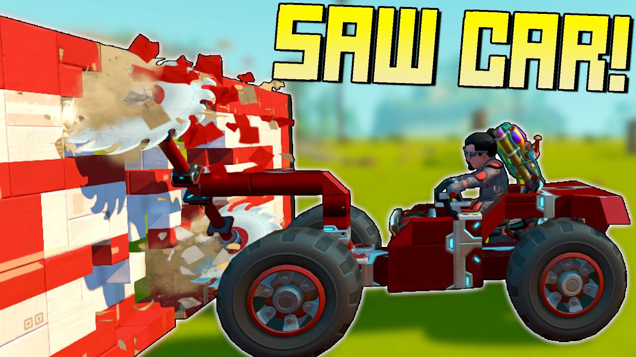 Carving Through Walls with Sawblades Challenge! - Scrap Mechanic Multiplayer Monday