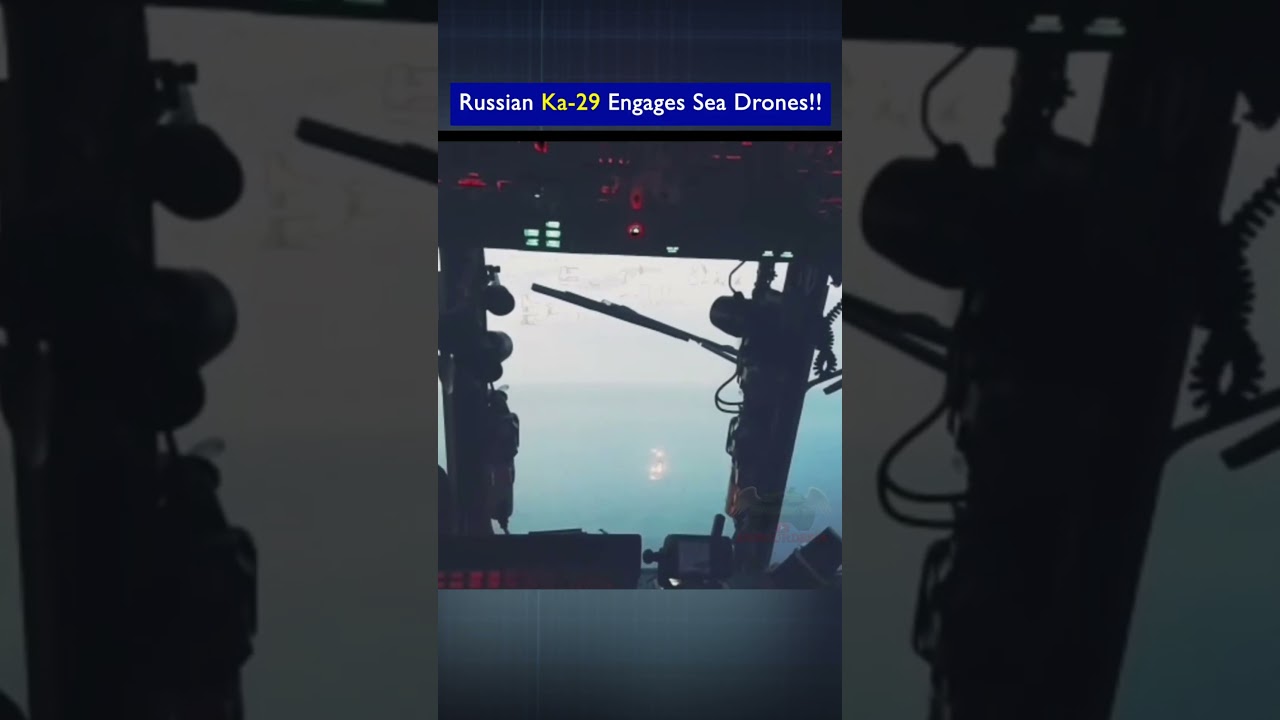 Russian Ka-29 Engages Unmanned Boats in Black Sea!!