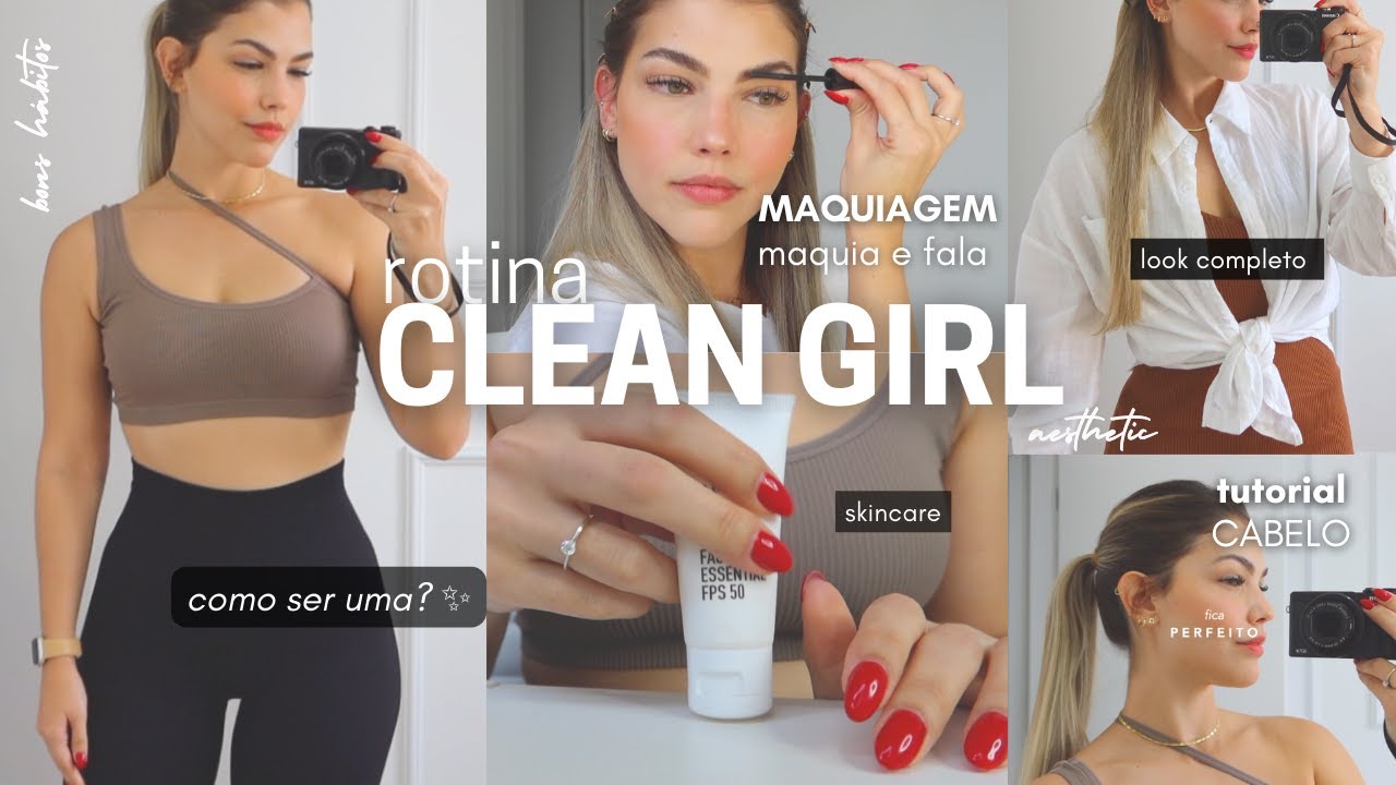 ACORDANDO 6am✨ ROTINA CLEAN GIRL COM MAKE, CABELO, SKINCARE E LOOK AESTHETIC