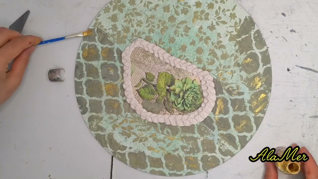 Textured MDF Wall Art | Handmade Mixed Media Botanical Decor
