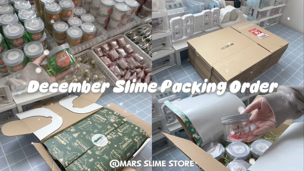 ‪꒰  梱包ASMR  ꒱‬ December Slime Packing Orders ⛄️