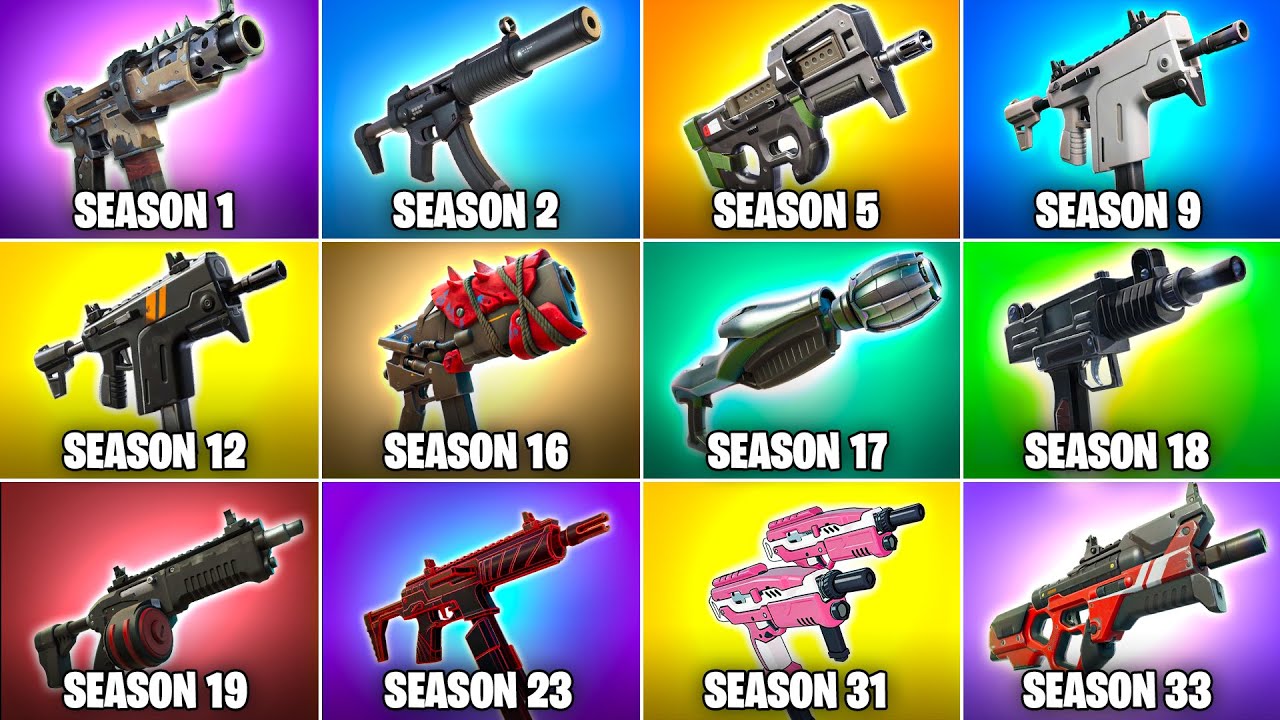 Evolution of All Fortnite Submachine Guns (Chapter 1 Season 1 - Chapter 6 Season 2)
