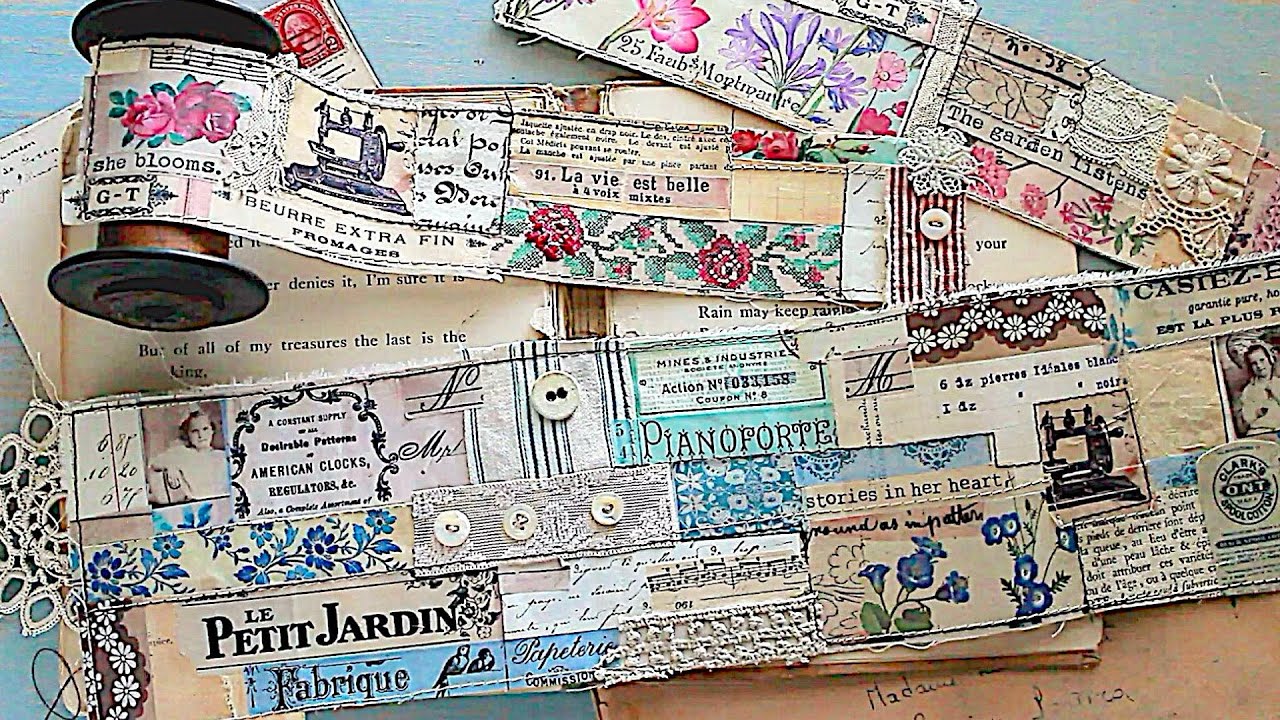 EASY Scrappy Snippet Strips for Junk Journals | DIY Using Paper, Washi Tape & Fabric!