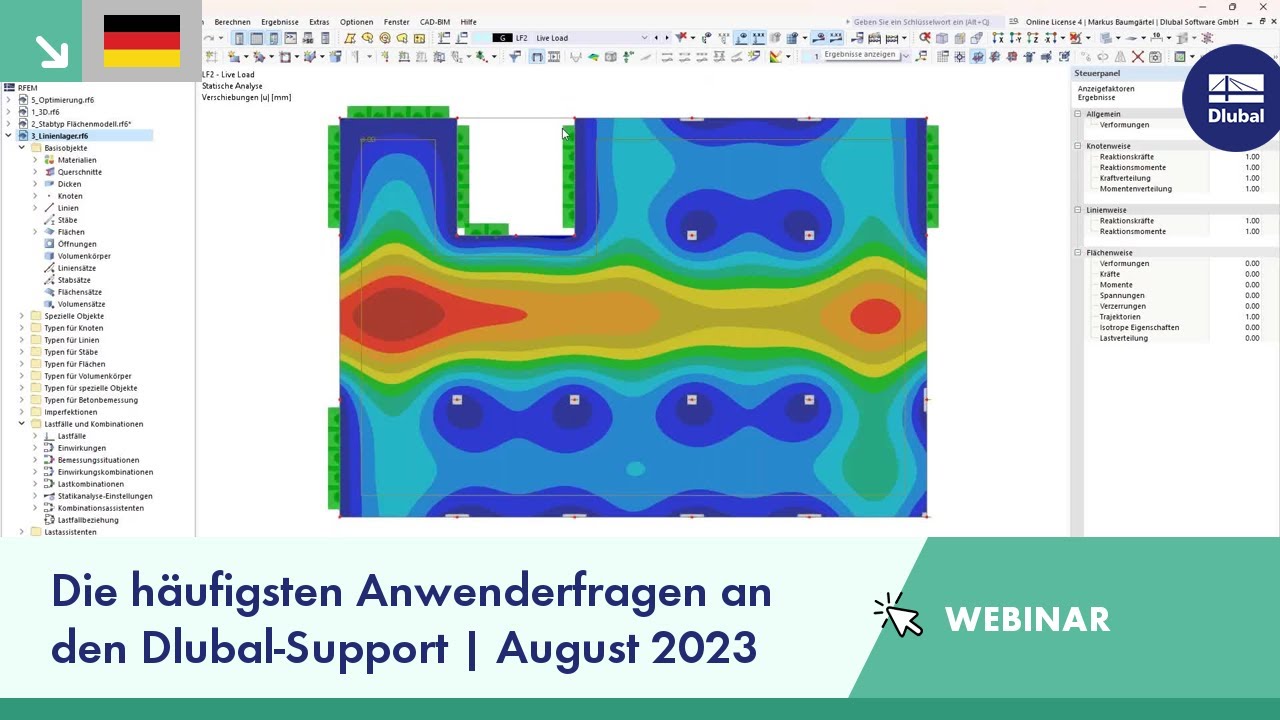 Die häufigsten Anwenderfragen an den Dlubal-Support | August 2023