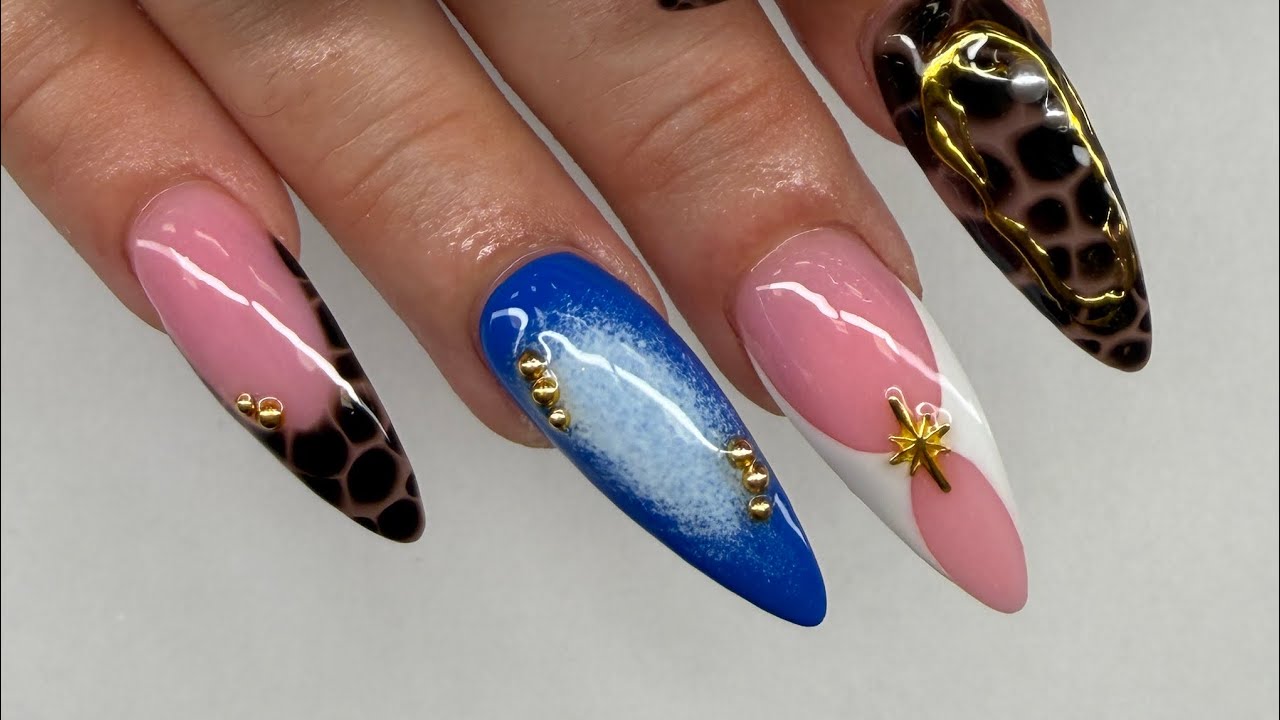 Gold Chrome Isolation Tutorial Nails - Cheetah Print Nails Design - Nails Art Tutorial Step by step