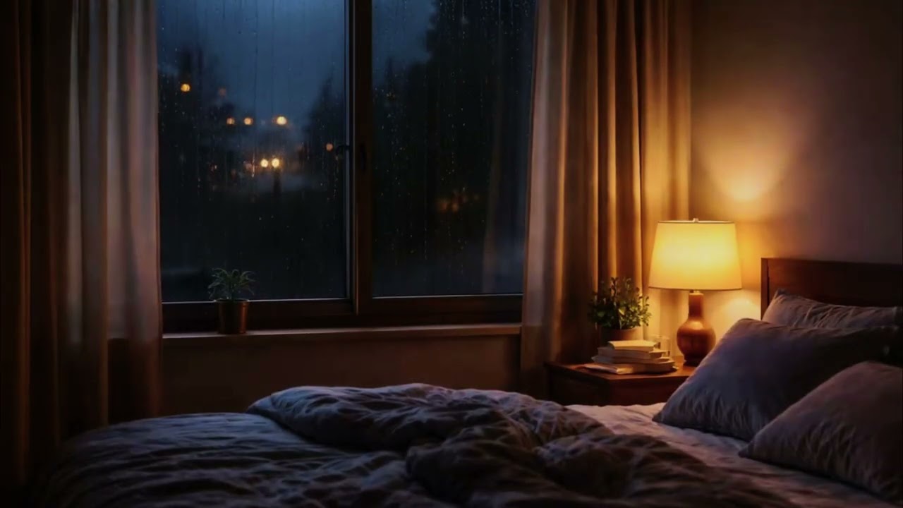 Gentle Night Rain on Rooftop 🌧️ Calm Sleep Ambience (No Music)