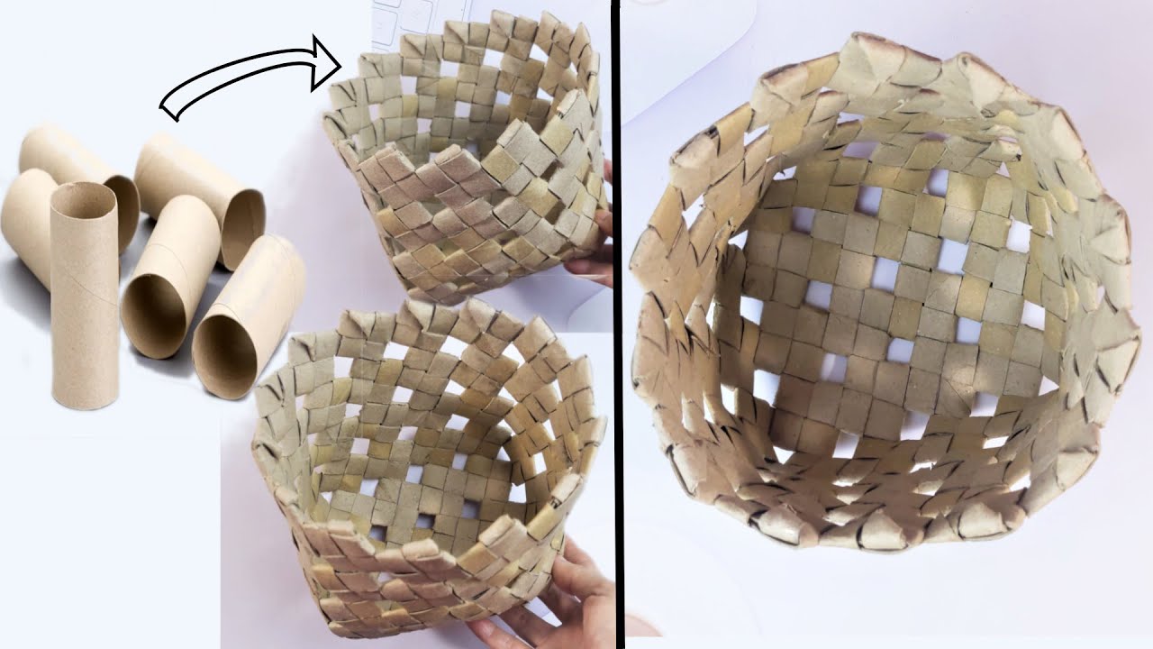 Toilet Roll Basket #weaving