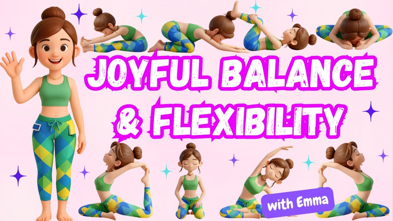 Joyful Stretches Yoga for Kids | Build Balance Flexibility & Confidence | Follow Along with Emma