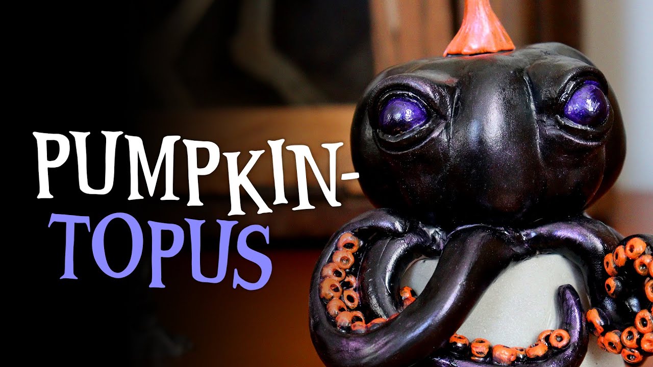 Making a Pumpkintopus with Polymer Clay and a Dollar Store Pumpkin