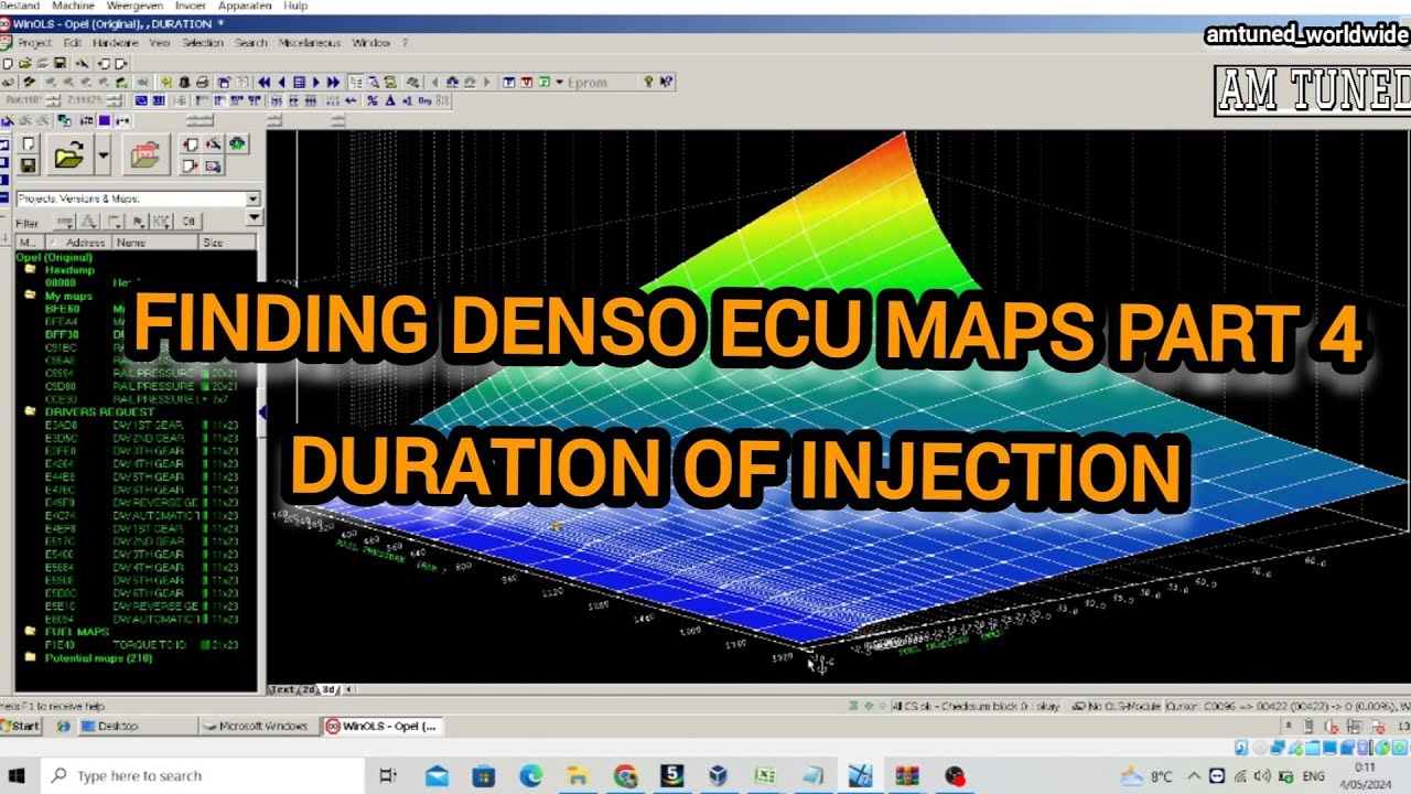 finding denso ecu maps 4 duration of injection