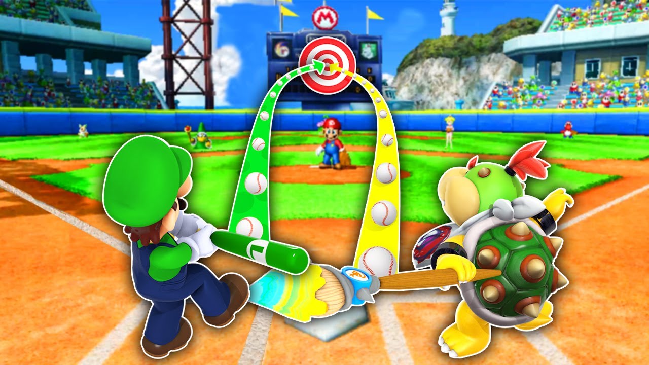 Mario Super Sluggers but Every Character Has To Hit a Trickshot...