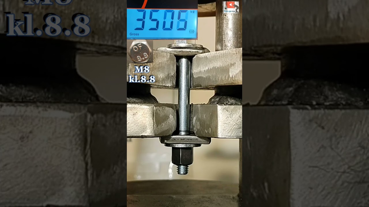TESt ✔ M8 kl.8.8 DIN931 Śruba + Nakrętka  Zobacz jak mocne są śruby M8 klasy 8.8 👀
