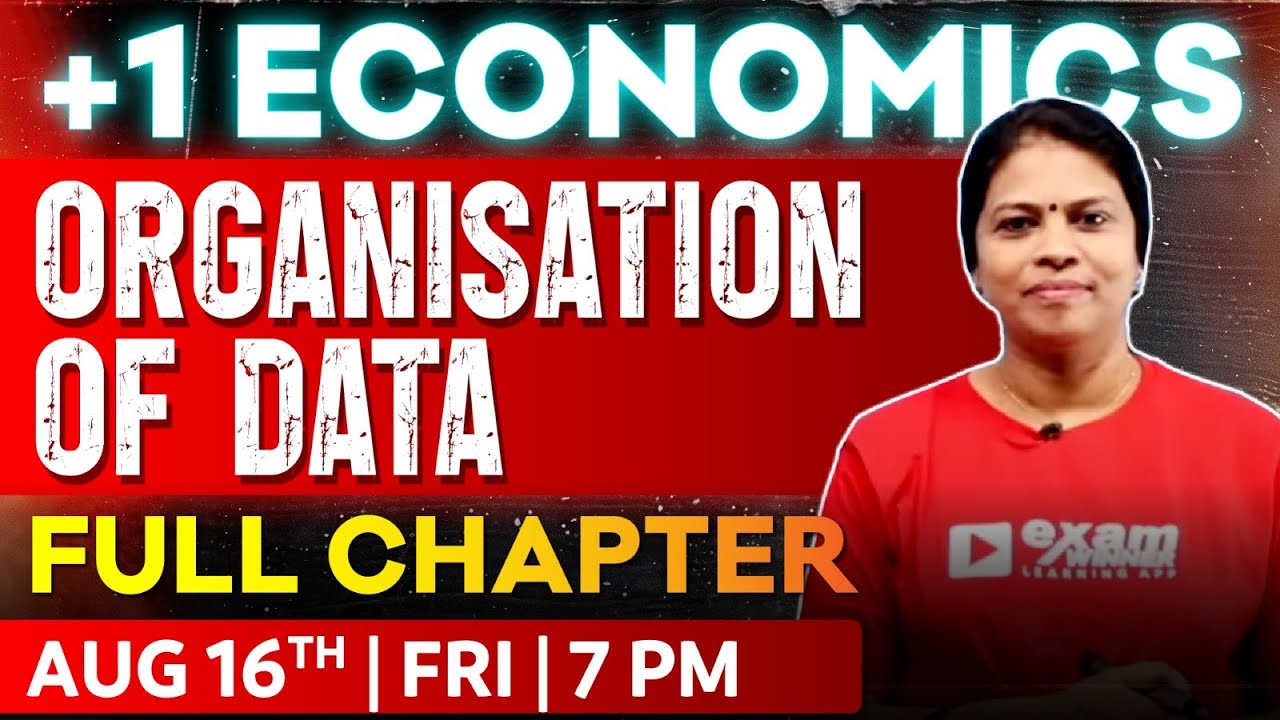 +1 Commerce  Economics | Organisation Of Data | Oneshot | Exam Winner Plus Two