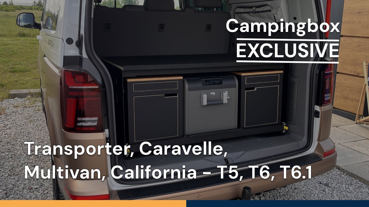 Box Kempingowy EXCLUSIVE VW California T6 - ALUMINIOWA Modułowa Kuchnia + Lodówka | Campervan DIY