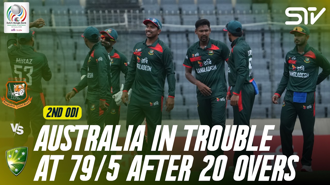 Australia In Trouble At 79/5 After 20 Overs | Ban vs Aus | Match 02 | ODI Series 2026 | M9K1K