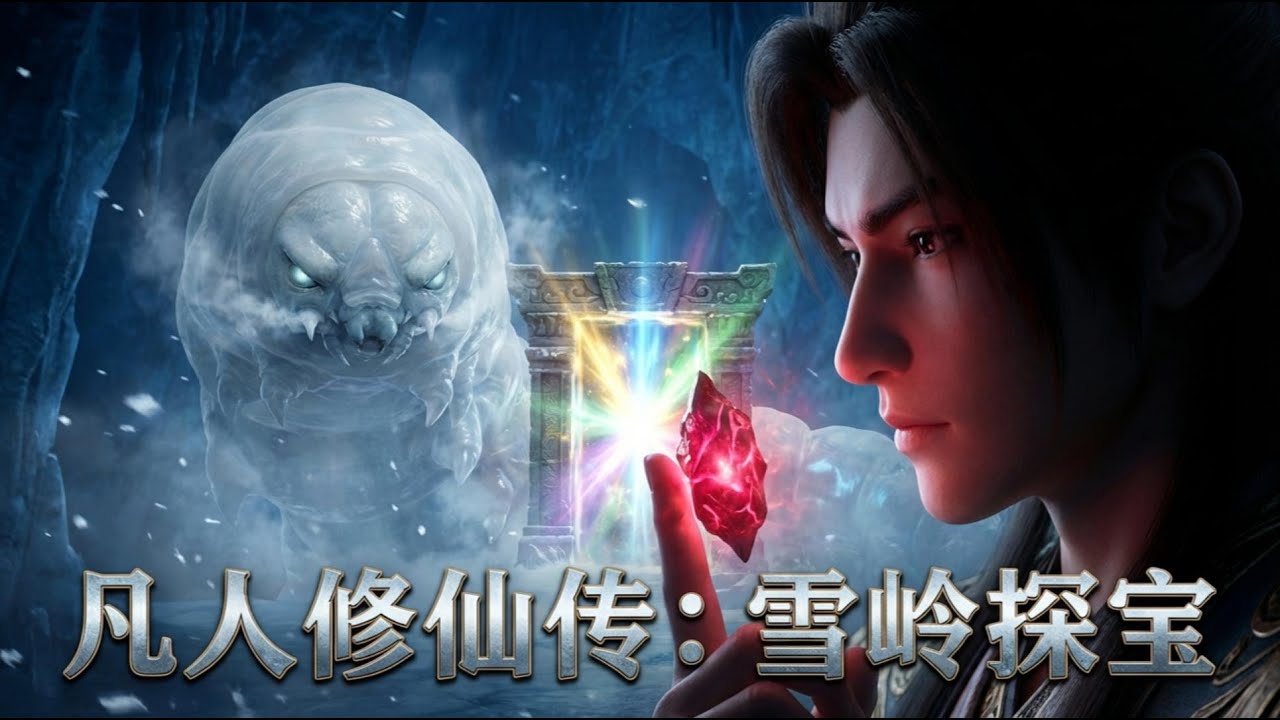 乾藍冰焰瞬殺！韓立隱身潛入雪嶺冰穴，萬年冰蠶眼皮底下的驚天奪寶！#韩立 #donghua #anime #凡人修仙传