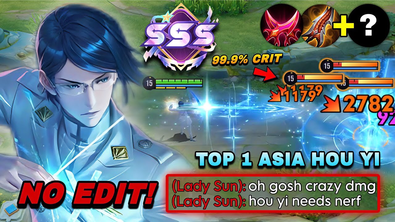 NO EDIT! TOP 1 HOU YI 99.9% CRIT CAN COMEBACK A LOSING GAME IN RANK! | HOU YI BEST BUILD & ARCANA