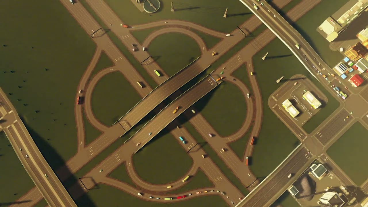 Cloverleaf in Cities Skylines 