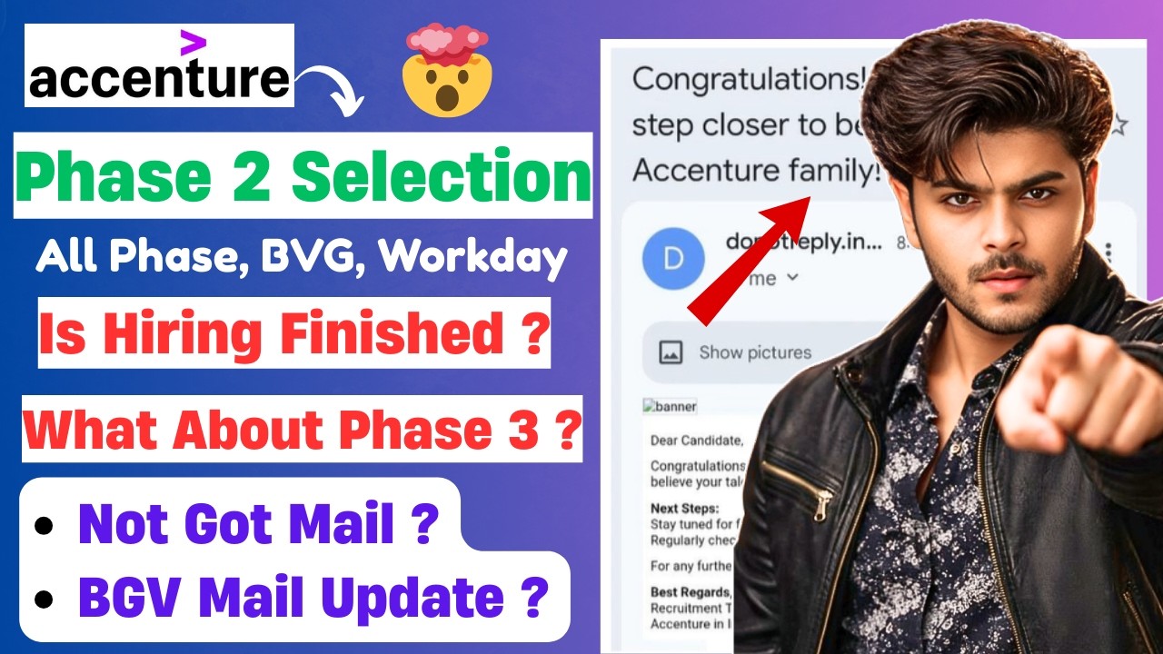 Accenture Congrats Mail Out | Next Step Big Update | Accenture BGV & Workday Mail accenture phase 2