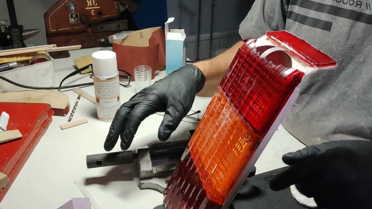 Repairing tail lamp house of my caravan using UV resin.