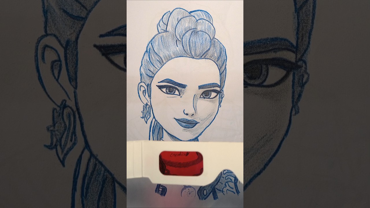 Blue Elegance ⇆ Red Passion: Rumi x Romance Saja 🕊️🎨 #shorts #kpopdemonhunters #drawing #art