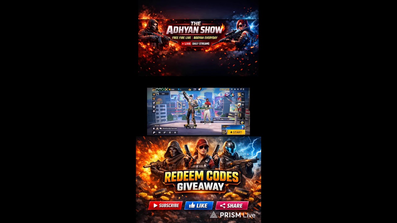 🛑Free Fire live stream | Guys i will play with you all and i will give free redeem codes also |