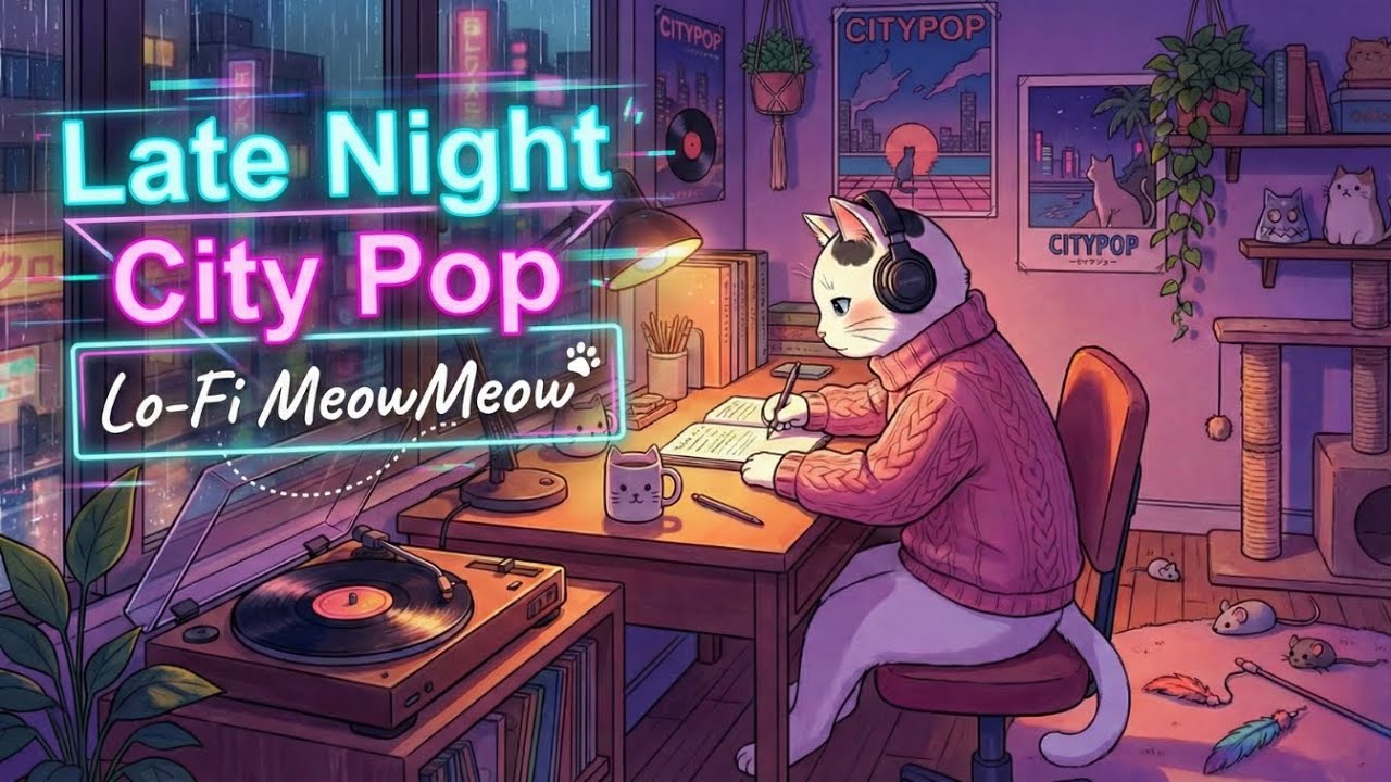 1 Hour of Deep Focus ☕ City Pop Lofi Mix for Work/Study | Lo-Fi MeowMeow