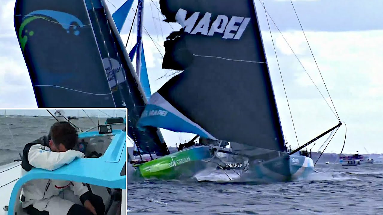 Collision after the start of The Ocean Race Europe in Kiel | HIGHLIGHTS