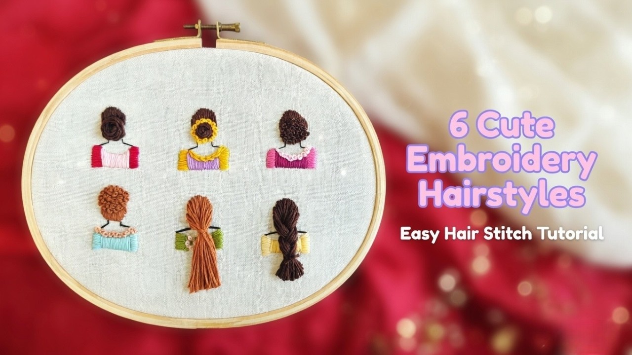 6 Beautiful Bride Hairstyles Embroidery Tutorial 👰🪡 | Easy Hand Embroidery for Beginners by Sabreen