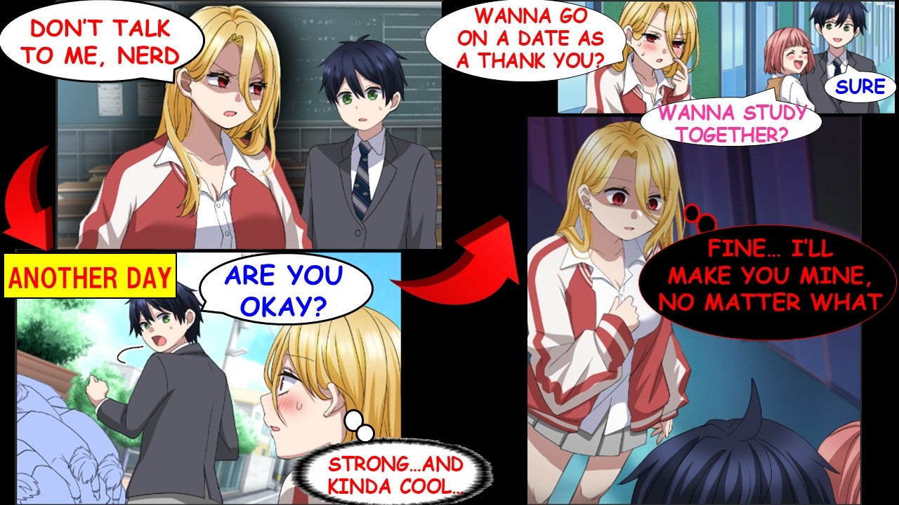 After I, a Nerd, Helped a Delinquent Girl, She Became Dangerously Obsessed With Me[Manga Dub][RomCom