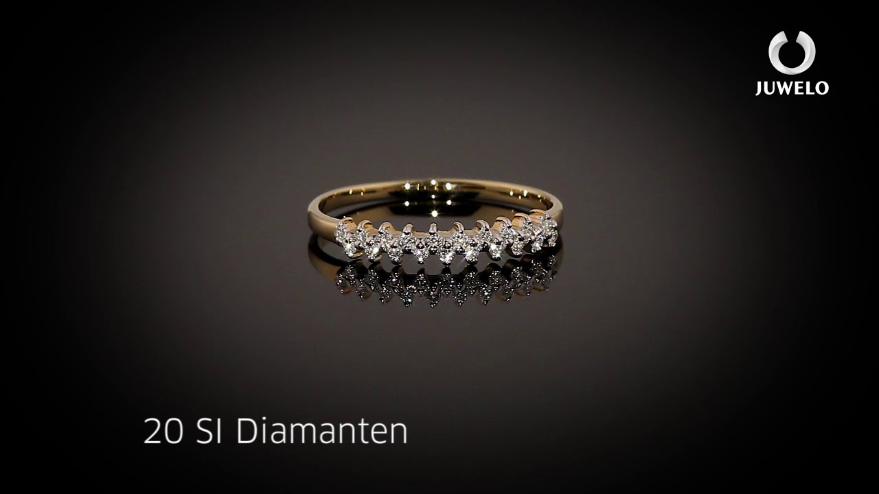 Sch&ouml;ner Schmuck - Diamantring aus 20 SI-Diamaten in 375er Gelbgold