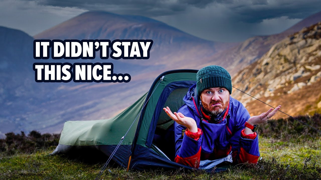 TINY TENT CAMPING Solo in Rain