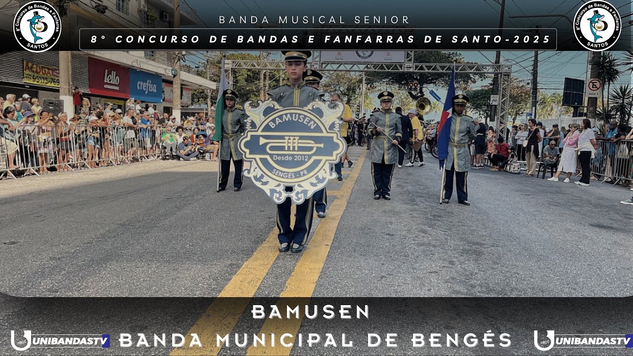 BAMUSEN - Banda Municipal de Sengés | 8 Concurso de Bandas e fanfarras de Santos 2025 (Completo)