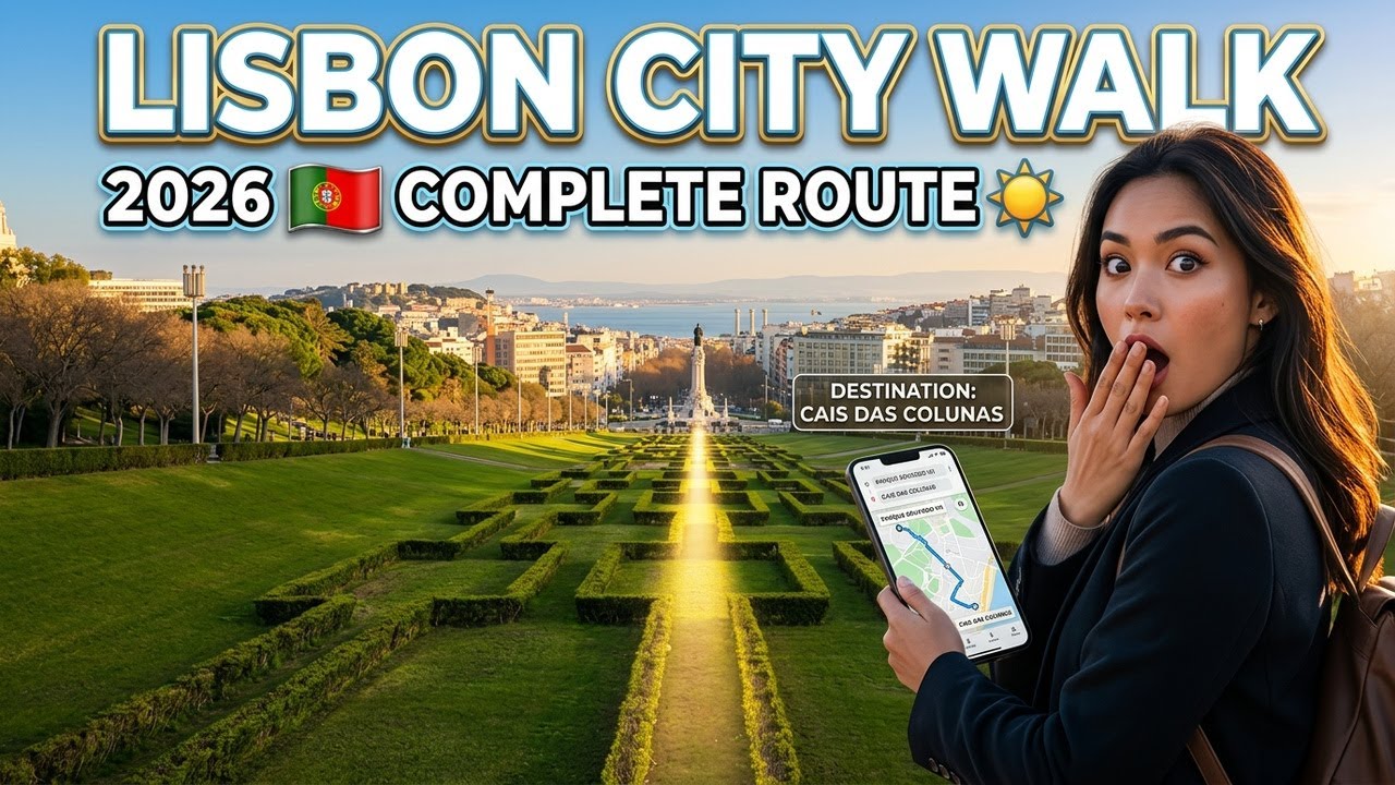 Lisbon Avenida da Liberdade Walking Tour 2026 — Eduardo VII to Waterfront 4K HDR
