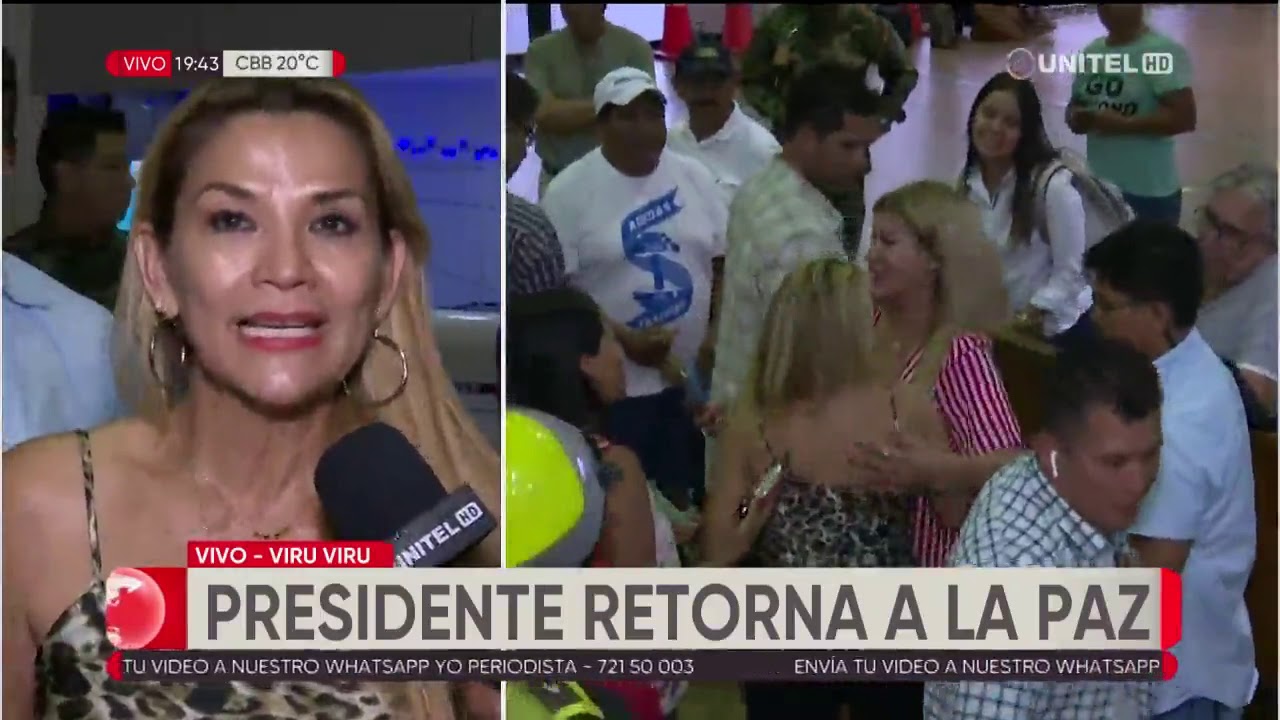 Presidente Jeanine Añez retorna a la ciudad de La Paz