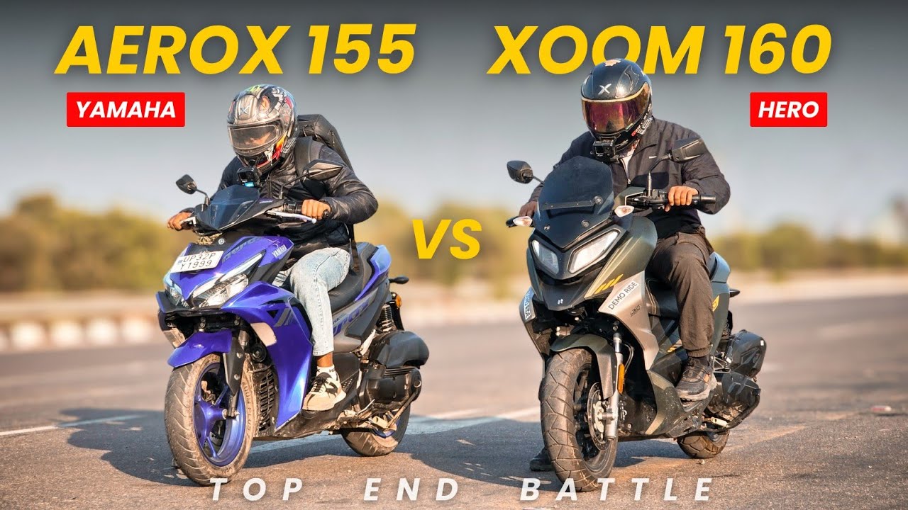 Yamaha AEROX vs Hero XOOM 160&mdash; Drag race & Top End Battle 🔥