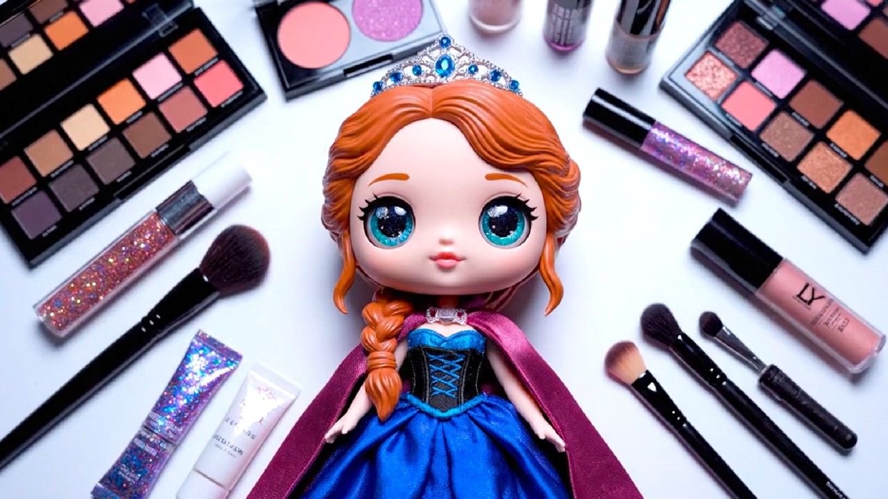 Disney Frozen Anna Makeup ASMR 💄❄️ Satisfying Cosmetics Crushing & Mixing