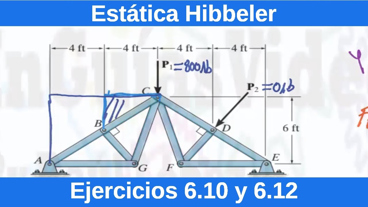 Estática Hibbeler 12 Edición. Ejercicios Resueltos (6.10 y 6.12) [Física][Ingeniería]