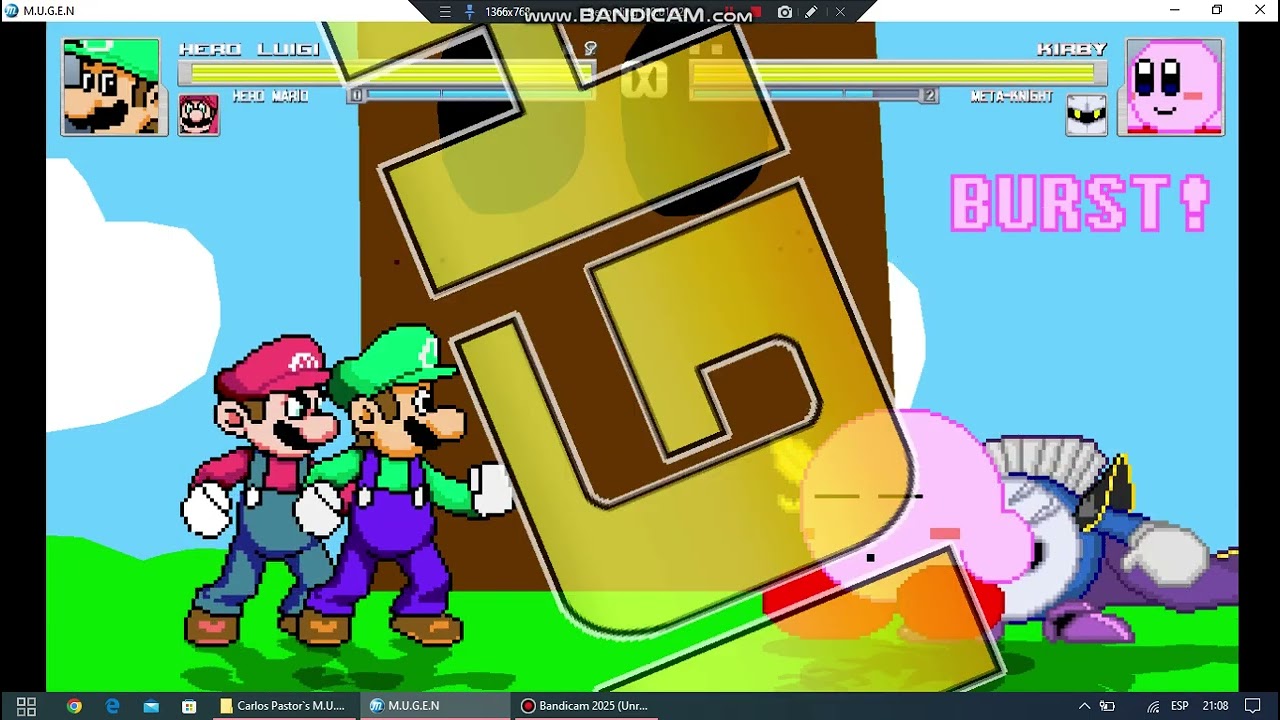 Carlos Pastor Mugen SSB Hero Mario Bros VS Kirby and Meta Knight