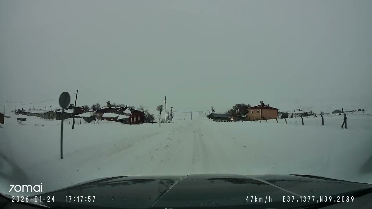 Kangal Havuz Köyü -Sivas Merkez  Karlı Hava Yol Videosu