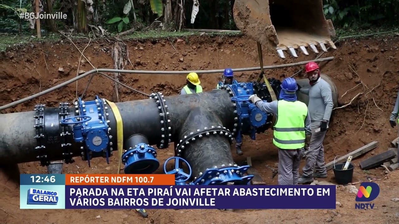 Parada na ETA Pira&iacute; impacta abastecimento em bairros de Joinville