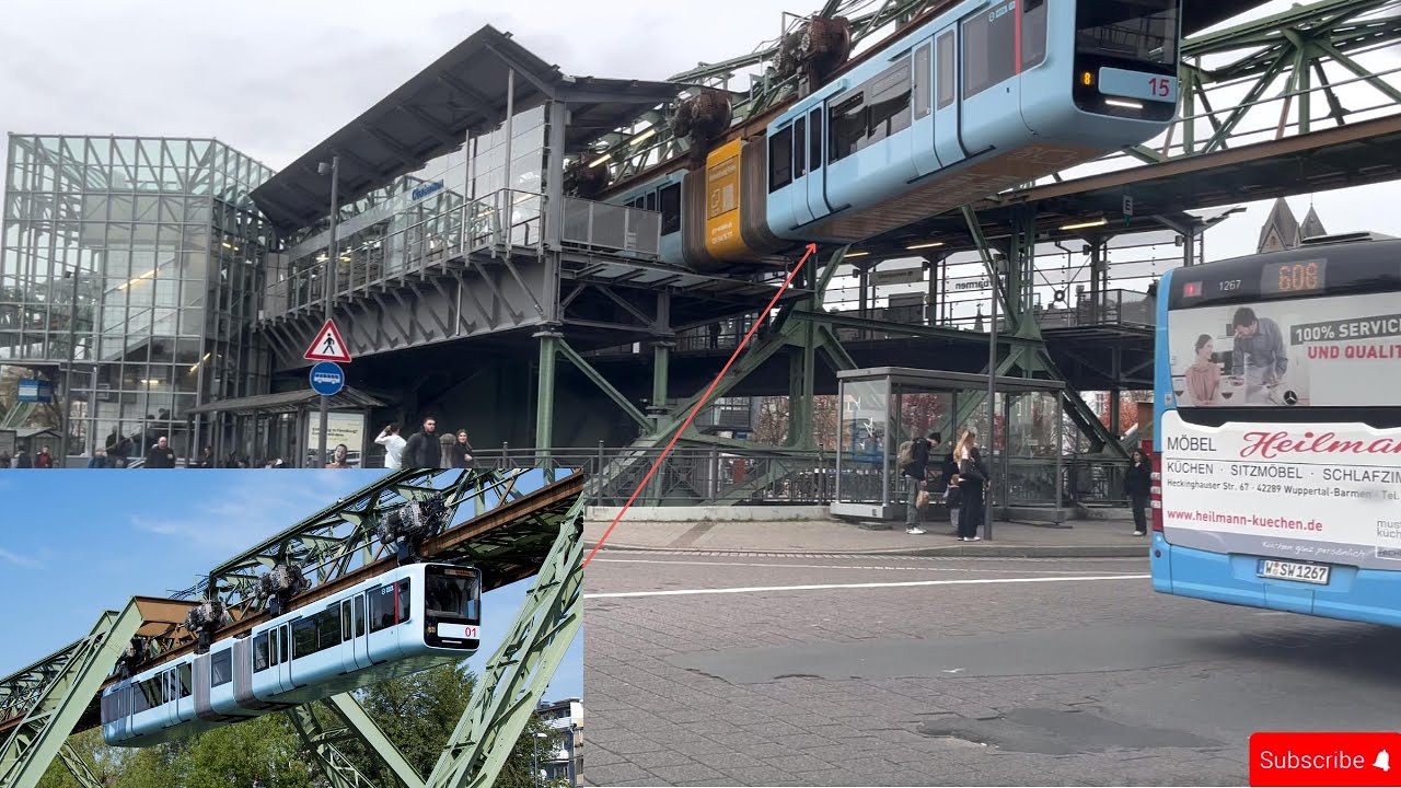 4k Relaxed Driving in Wuppertal: Viewing the World’s Oldest Suspension Train from 1901